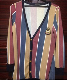 no brand | ストライプ ロングカーデ(カーディガン/ボレロ)