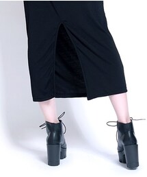 etup shop | 歐美品牌款高質感彈性顯瘦後開岔長洋裝
(ワンピース)