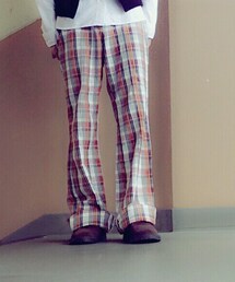 ブーツカットの古着チェックパンツ(その他パンツ)