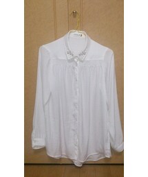 ビジュー付き襟 ブラウス(シャツ/ブラウス)