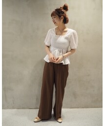 ヘアアレンジしてるよ✌︎ | 髪の毛をupにするとデコルテがスッキリみえます！！カワイイネ！(トップス)