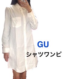 GU | 2016.3.20購入。セール品。Mサイズ。(シャツワンピース)