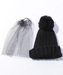 チュールニット帽(ニットキャップ/ビーニー)