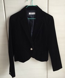 不明 | 黒スエード調ジャケット コンパクトジャケット(その他アウター)