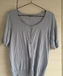 不明 | 淡青 ニットブラウス 古着(シャツ/ブラウス)