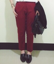 #nude | 紅色高腰打折褲(その他パンツ)