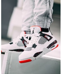 AIR JORDAN | Nike Air Jordan 4 Retro White Black Bright Crimson(スニーカー)