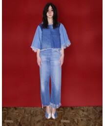 77circa | 77circa：circa make fringe slim denim pants(デニムパンツ)