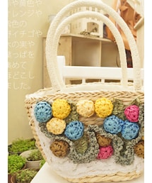 森の野イチゴで今日はお散歩、カゴバッグ(かごバッグ)