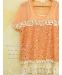 *cawaii×絵本*   春色に降りそそぐ華の雨   簡単コーデ2枚セット(Tシャツ/カットソー)