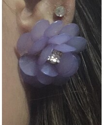 no brand | bigflowerピアス♡真ん中のストーンも可愛い♡(ピアス（両耳用）)