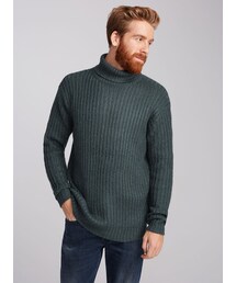 Ribbed turtleneck sweater(ニット/セーター)