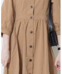 しまむら | スクエアーマエアキ7分袖ワンピース(ワンピース)