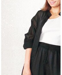 UNIQLO | シアーバンドカラーシャツ - 2990円(税別)(シャツ/ブラウス)