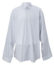 DRESSEDUNDRESSED | XXL PINSTRIPE COLOR BLOCK SHIRT (シャツ/ブラウス)
