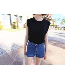 Dailyabout | 無地ラウンドネックノースリーブトップス(Tシャツ/カットソー)