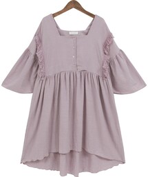 Dailyabout | スクエアネックドロップショルダーフリンジポイントワンピース(ワンピース)