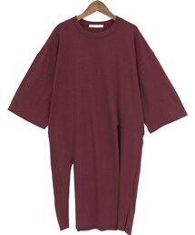 Dailyabout | シンプルラウンドネックサイドスリットロングTシャツ(Tシャツ/カットソー)