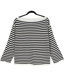Dailyabout | カジュアルボーダーオフショルダーニット(ニット/セーター)