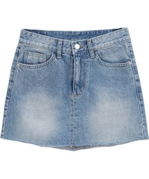 Dailyabout | 裾カットオフAラインデニムミニスカート(デニムスカート)