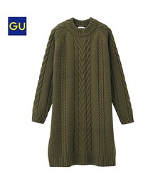 GU | （GU）ウールブレンドケーブルワンピース（長袖）(ワンピース/ドレス)