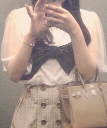 HONEY MI HONEY | ホワイトリボントップス(Tシャツ/カットソー)