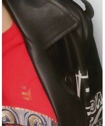 FOREVER 21 | Forever21 MEN グラフィックレザーライダースジャケット(その他アウター)