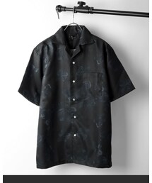 ZIP FIVE | ポリシャンブレーワイドオープンカラーシャツ / 半袖 開襟シャツ リラックス(シャツ/ブラウス)