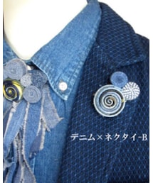 masterkey | ピンミックス(デニム×ネクタイ-B)(ブローチ/コサージュ)