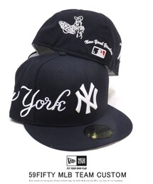 NEW ERA | ニューエラ キャップ 59FIFTY SCRIPT PIZZA SHEF MLB ニューヨークヤンキース ネイビー NEW ERA(キャップ)
