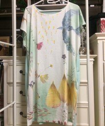 Design Tshirts Store graniph | 青い鳥と花のワンピース(ワンピース)