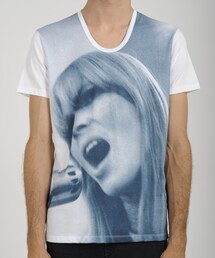 LAD MUSICIAN | U-NECK PRINT T-SHIRT 2214-832(Tシャツ/カットソー)