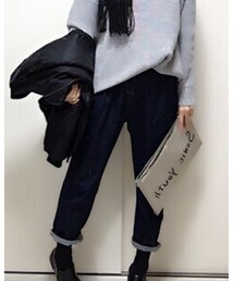 GUハイウエストマムジーンズ | デニムパンツ