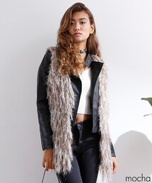 glam city | ファーデザインロング丈ベスト(その他アウター)