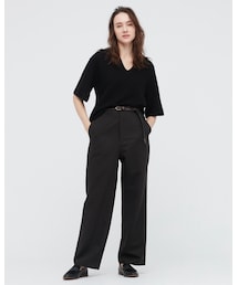 UNIQLO | リネンブレンドリラックスストレートパンツ ￥1990 size L(その他パンツ)