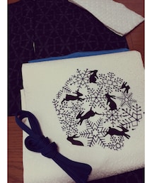 ＊ | 雪と兎の型染名古屋帯(和装小物)