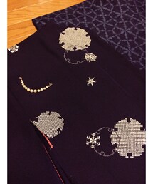 自作 | 雪輪柄の長羽織(浴衣)