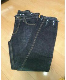 しまむら | 紺色切りっぱなし(デニムパンツ)