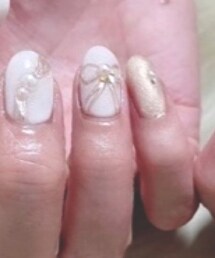 パールにピンクゴールド🎀シャンパンゴールド✨ | マニキュア/ジェルネイル