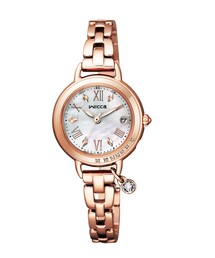 wicca | 流れ星をイメージした７つのスワロフスキーⓇ・クリスタルをベゼルに散りばめました。文字板には、白蝶貝に“ティアラ”をイメージしたパターンで上品に。更に、キラキラと四方に光を放つ植字が、美しい輝きをプラスします。揺れて輝くチャームもポイントです。(アナログ腕時計)