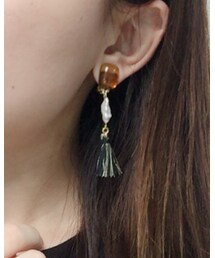 Handmade | 100円ショップの材料で作ったイヤリングです🌸(イヤリング)