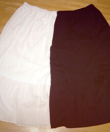 UNIQLO | マキシ丈SK  white. navy.(スカート)