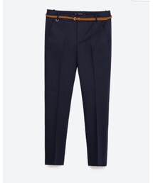 ZARA | ベルト付きライズパンツ(チノパンツ)