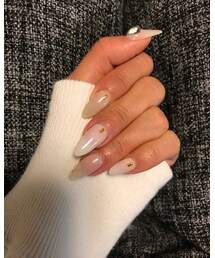 ネイルお着替え💅 | 薄いグレーマーブル&ホワイト&クリスタル(ハンドケア/ハンドクリーム)