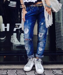 ZARA | クラッシュデニム(デニムパンツ)