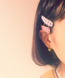 (hand made) | ギンガムパッチンピン(その他ヘアアクセサリー)
