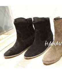 Hanavi | 韓國凳皮內增高短靴(ブーツ)