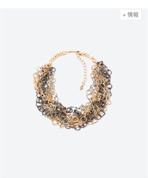 ZARA | トリコロール幾何学モチーフデザインネックレス(ネックレス)