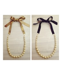 ai design | 大粒コットンパール×サテンリボンネックレス(ネックレス)
