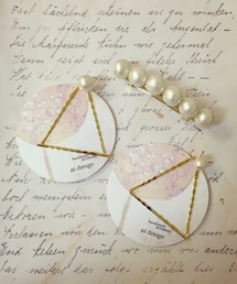 ai design | コットンパールさんかくヘアピン(その他ヘアアクセサリー)